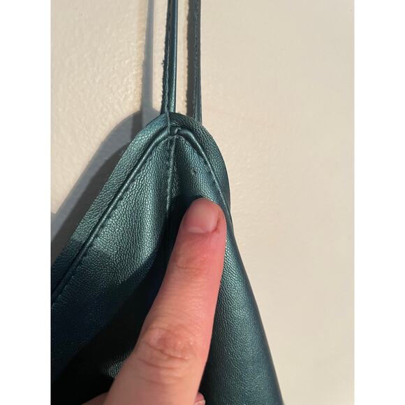 Zara Knit Green Faux Leather Midi Dress Size Small‎ - Picture 5 of 12